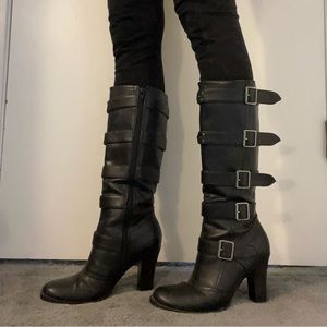 Hot Kiss Knee High Boots with Buckles, 3” Heel, Women’s Size 6.5